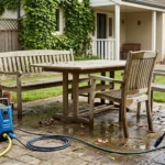 limpiar muebles de jardín con hidrolavadora