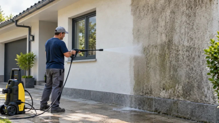 limpiar una fachada con hidrolavadora