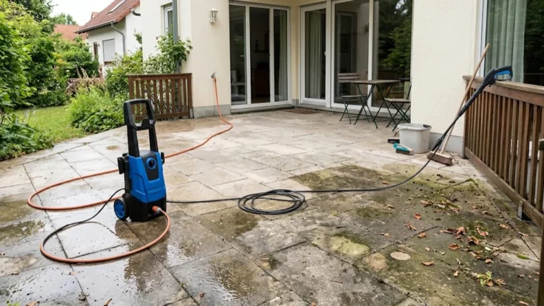limpiar una terraza con hidrolavadora